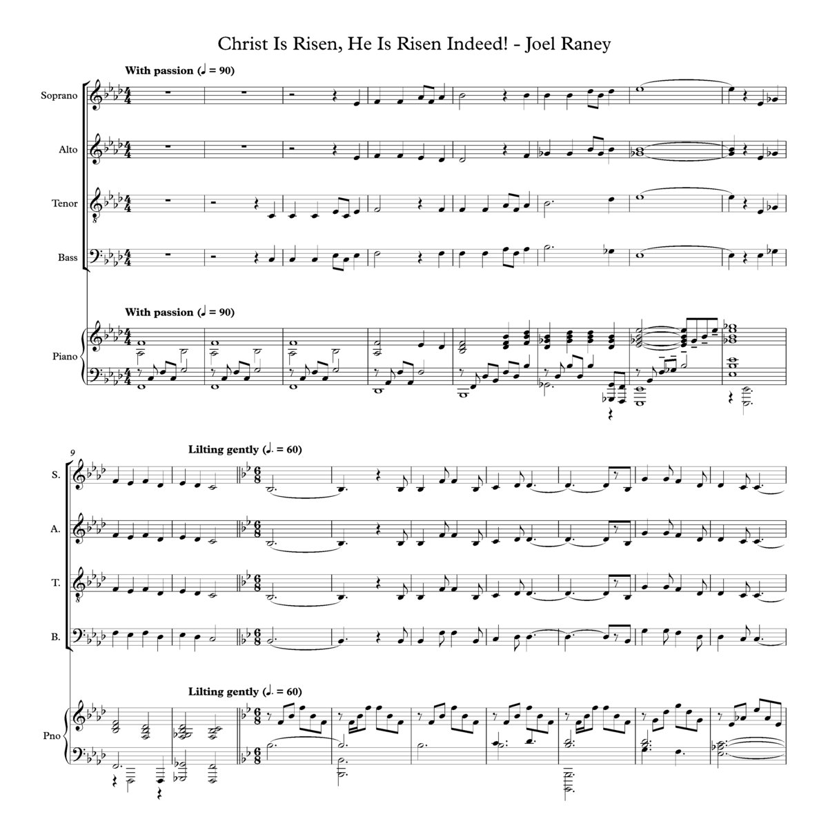 Christ is risen, He is risen indeed Joel Raney Choral Music