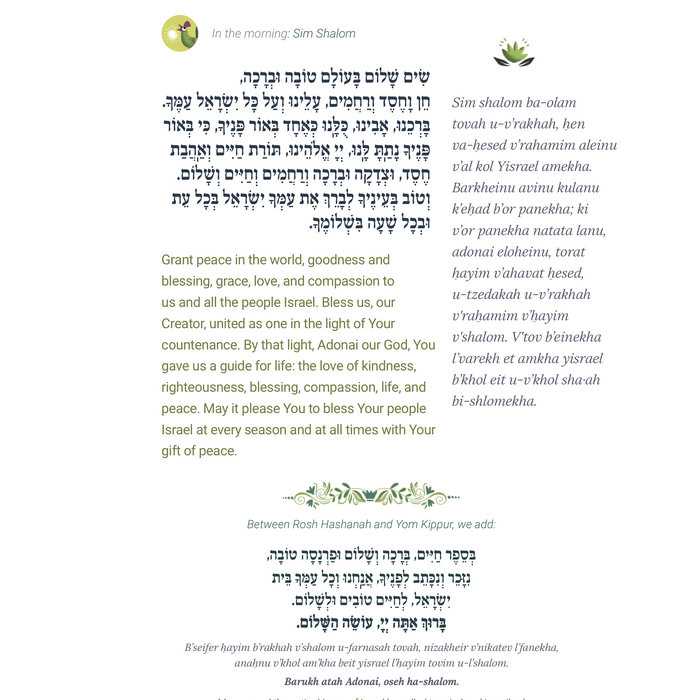 Sim Shalom Cantor Azi Schwartz of Park Avenue Synagogue