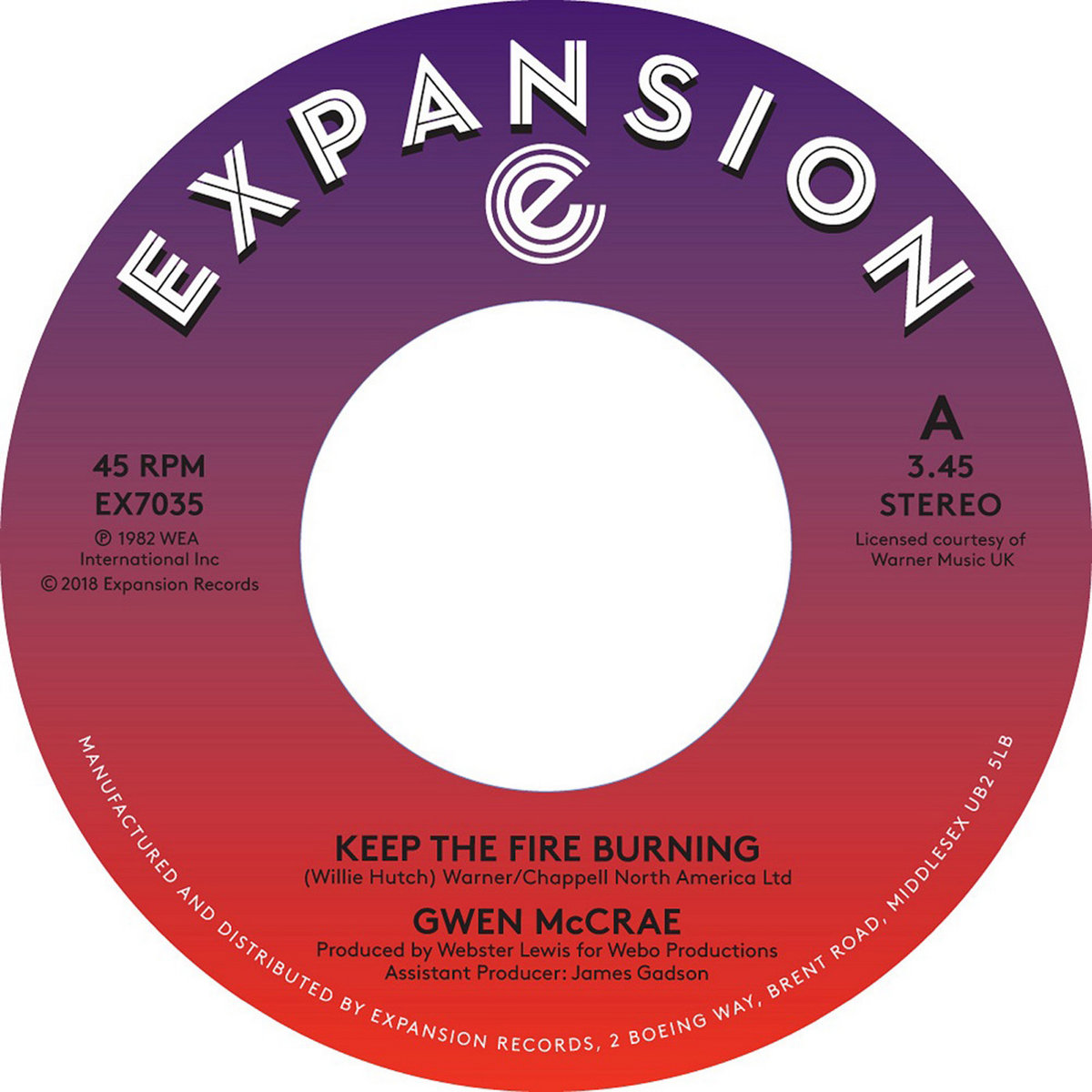 Gwen McCrae "Keep The Fire Burning" Expansion 7" Singles