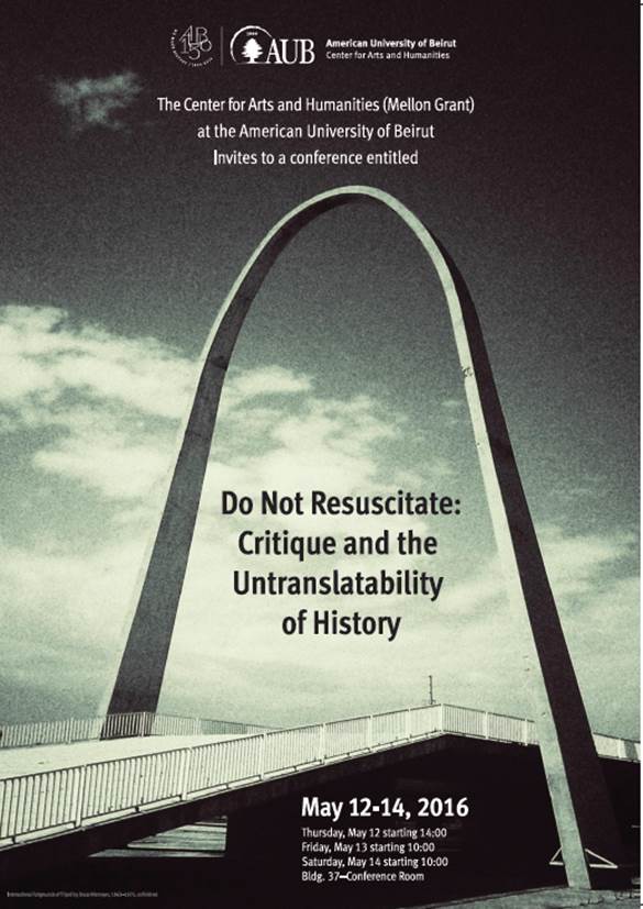 CONFERENCE Do Not Resuscitate News from the Department of Fine Arts & Art History