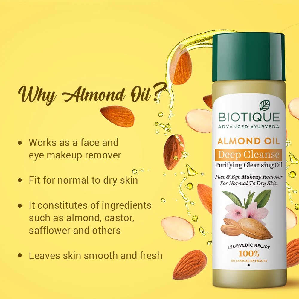 Biotique Almond Oil Deep Cleanse Purifying Cleansing Oil120ml Faasha