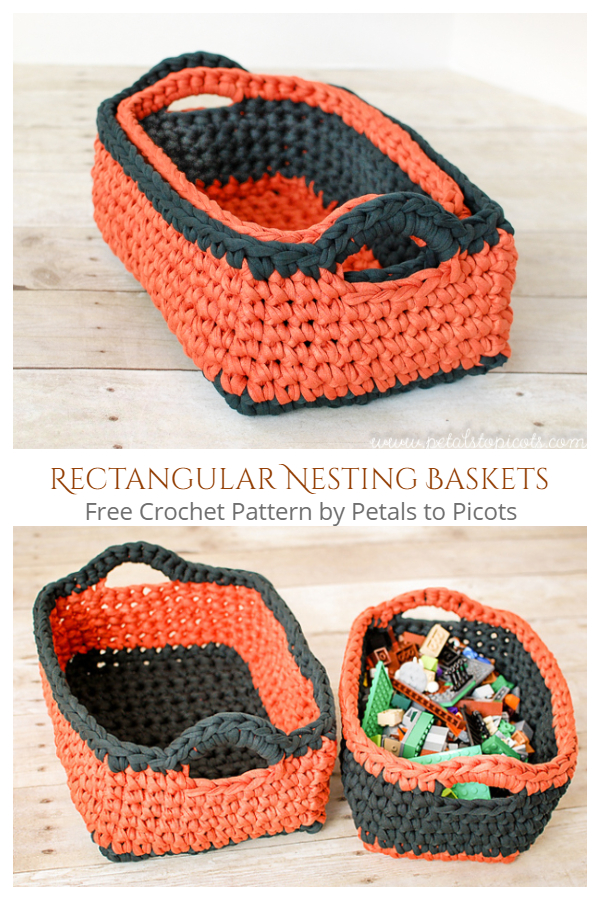 Crochet Rectangle Basket Free Patterns