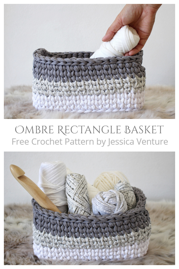 Crochet Rectangle Basket Free Patterns