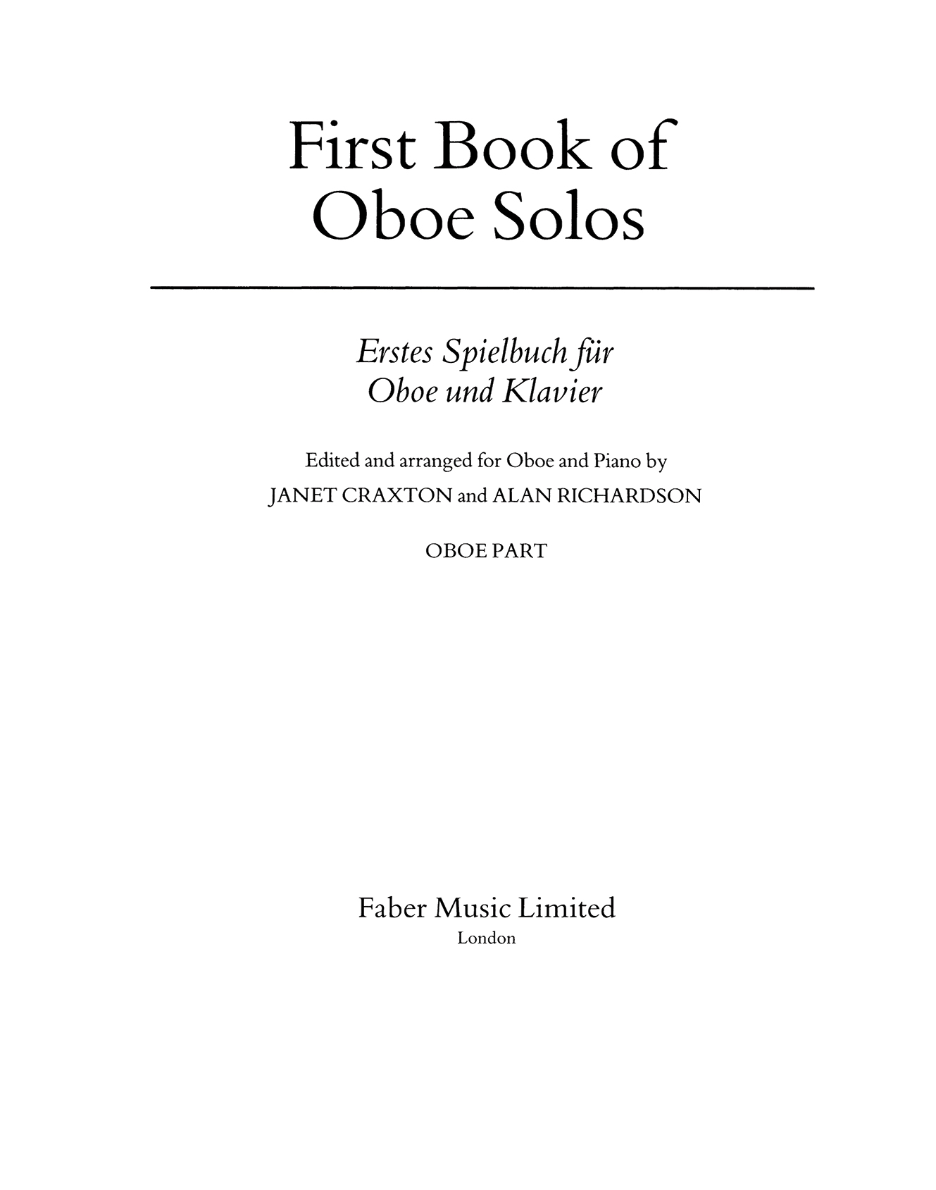 First Book of Oboe Solos (Instrumental Solo & Piano
