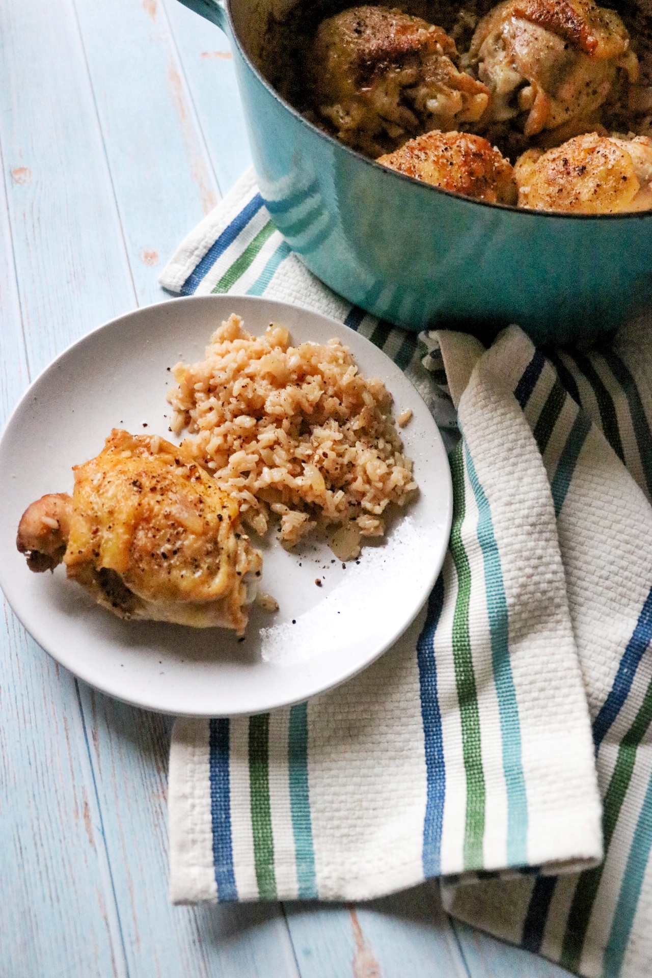 OnePot LemonPepper Chicken and Rice (Dutch oven lemonpepper chicken