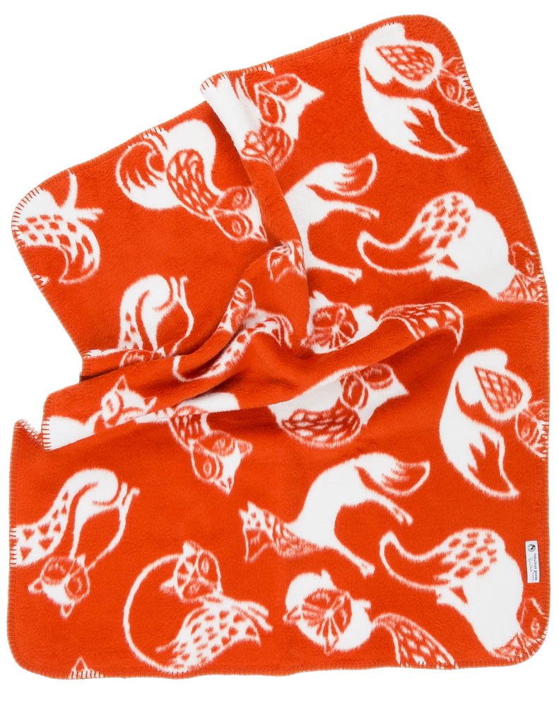 Baby Blanket Fox Tails orange organic cotton Fabulous Goose
