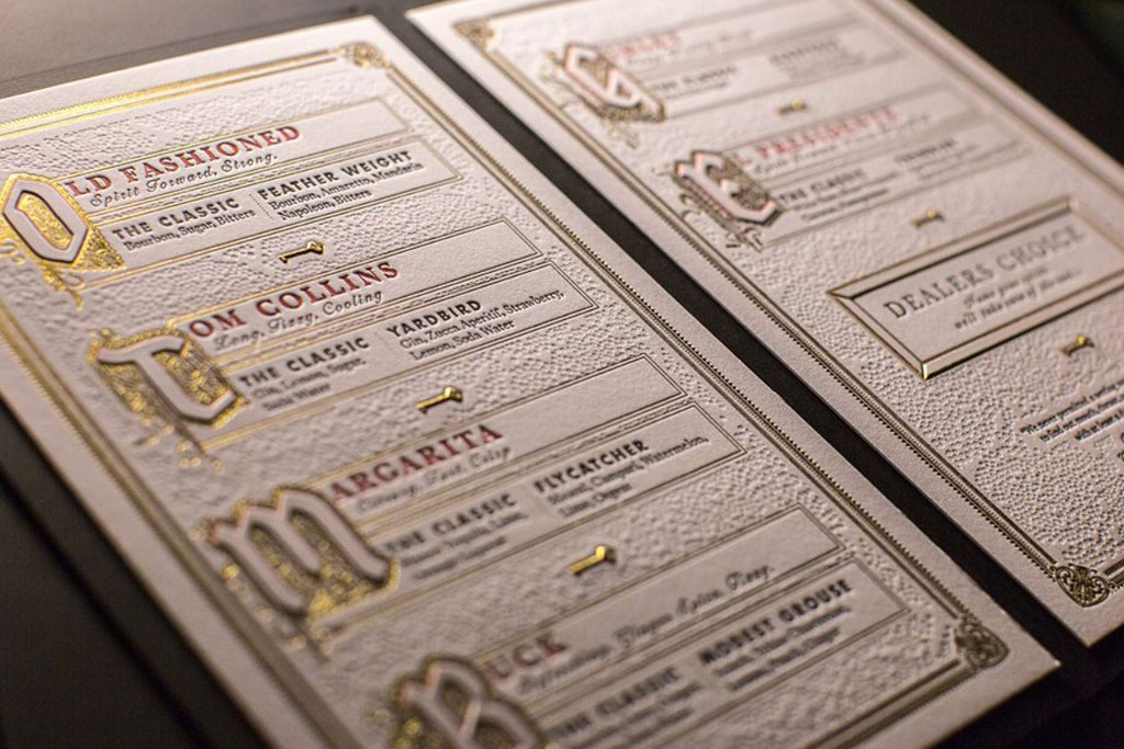 Cocktail & Wine List Design