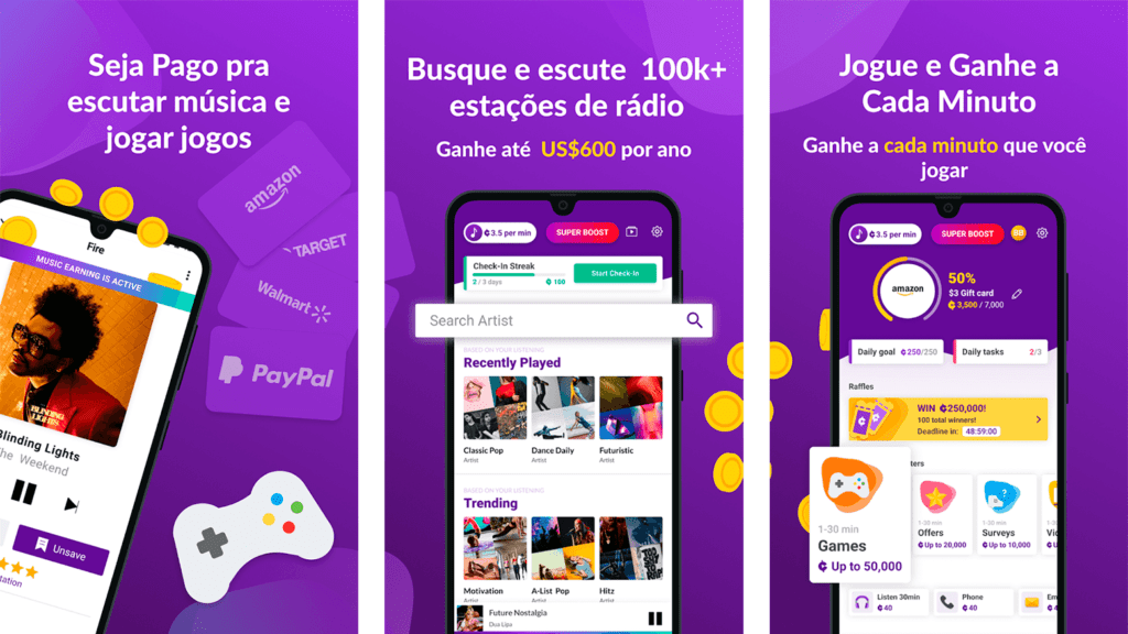 Current Rewards Ganhe Dinheiro! Reprodutor de Música! Jogos Grátis