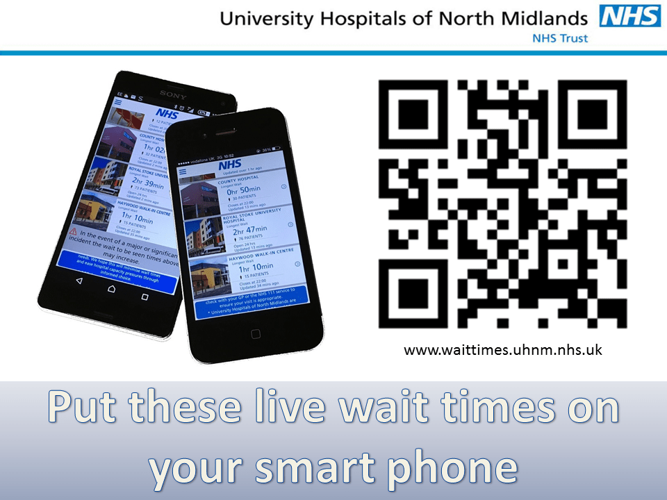 Phone app for live/real time emergency care waiting times Fab NHS Stuff