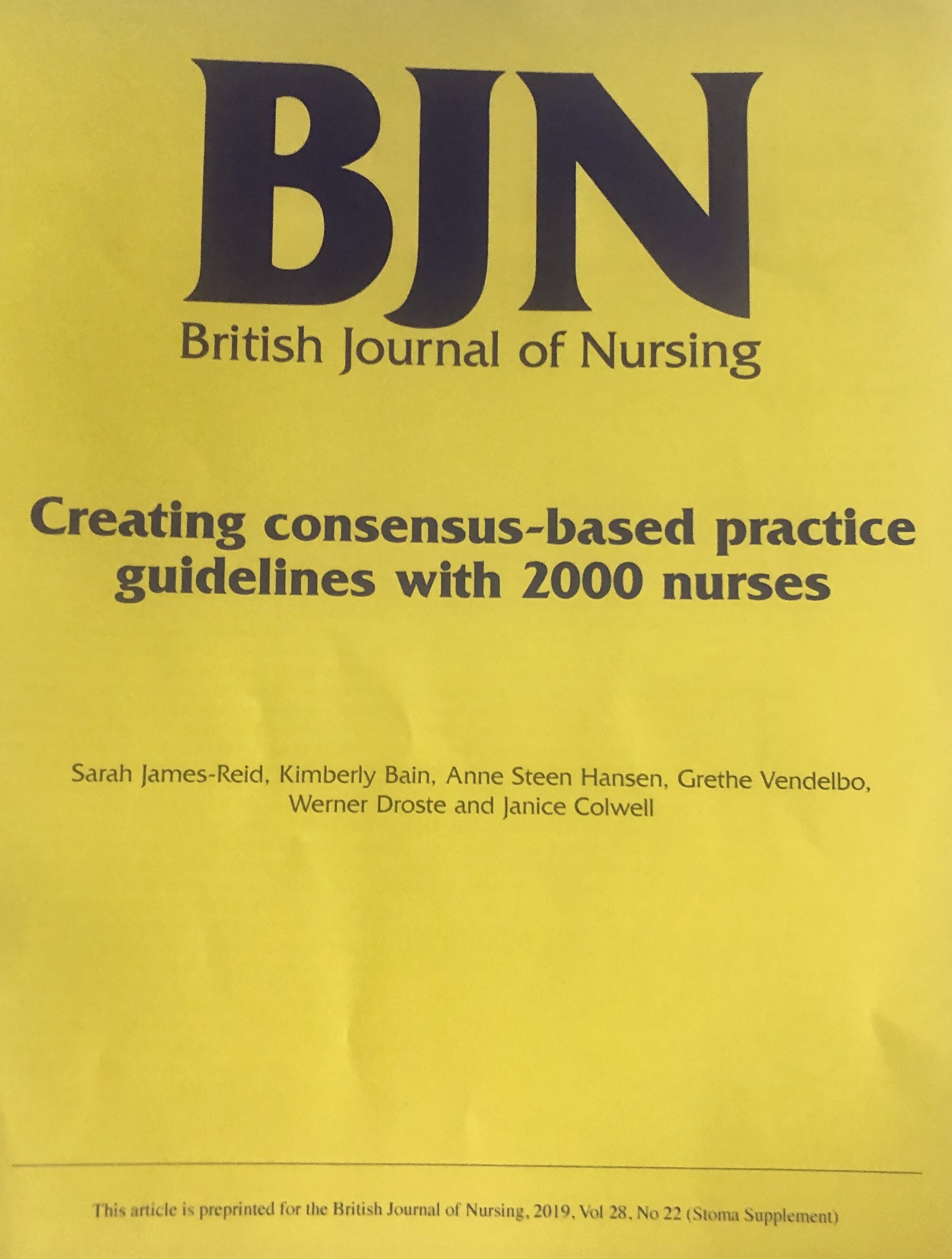 Publication of consensus guidelines for Stoma Care assessment Fab NHS