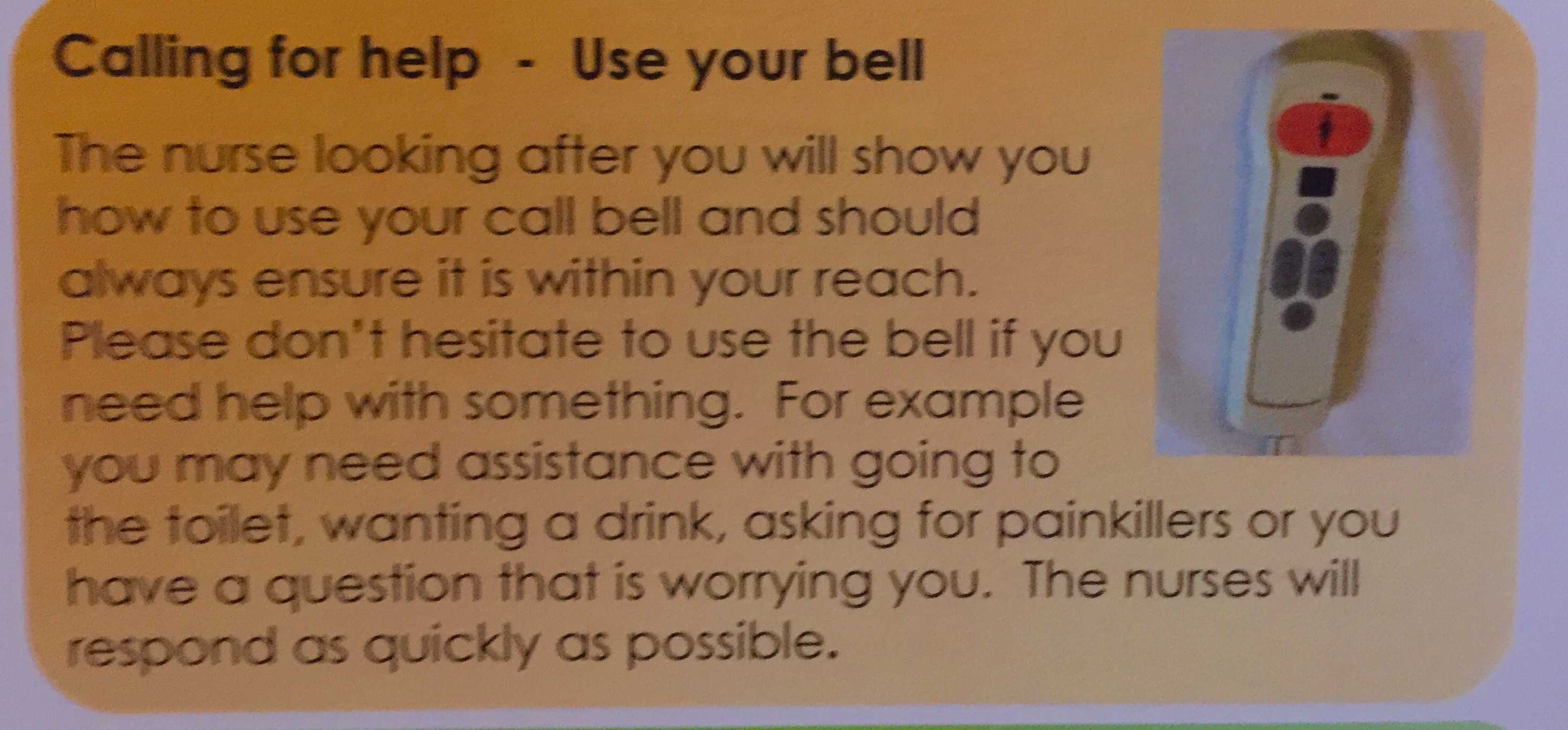 Ward information patient placemats Fab NHS Stuff