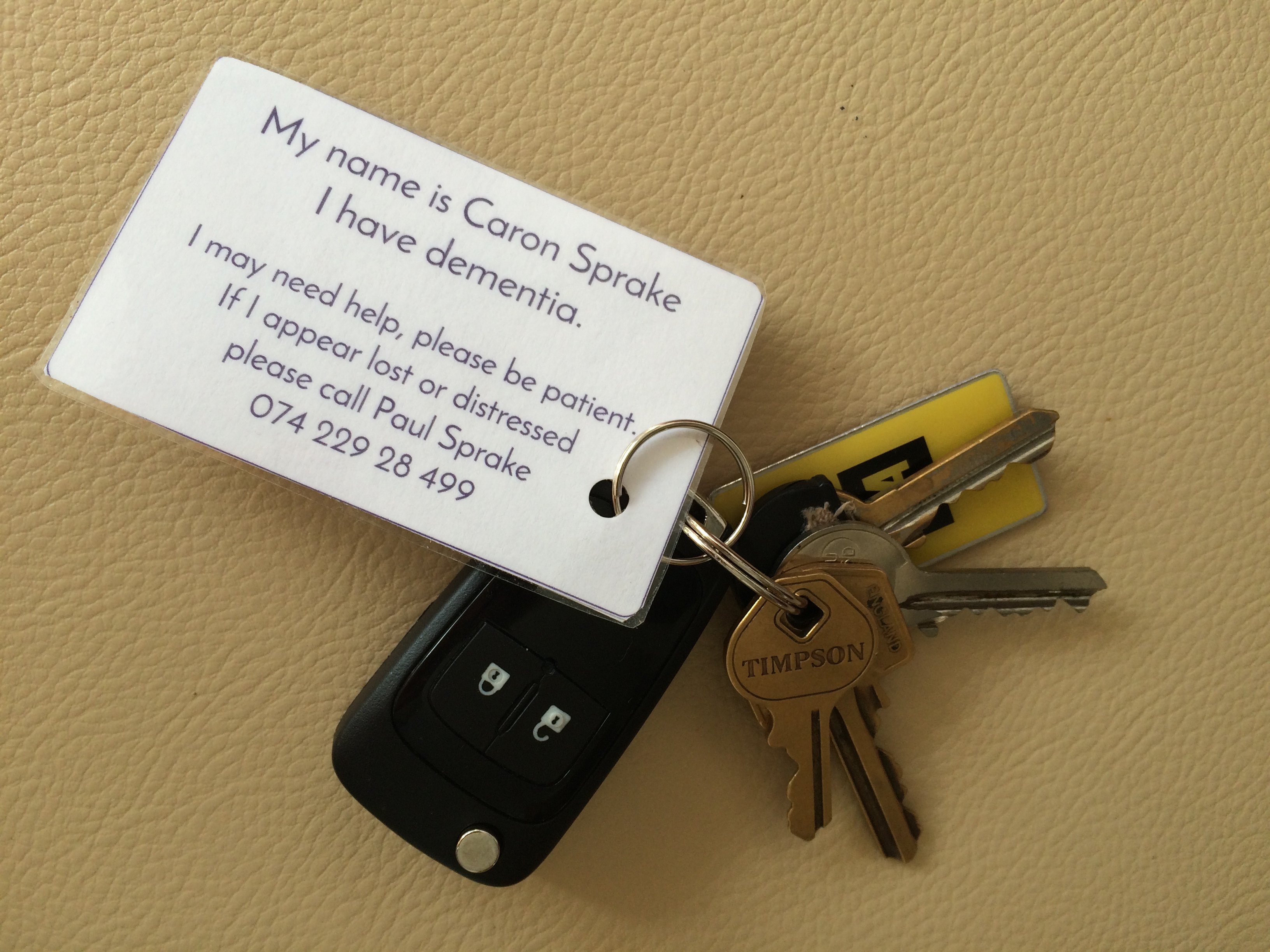 Dementia assistance card Fab NHS Stuff