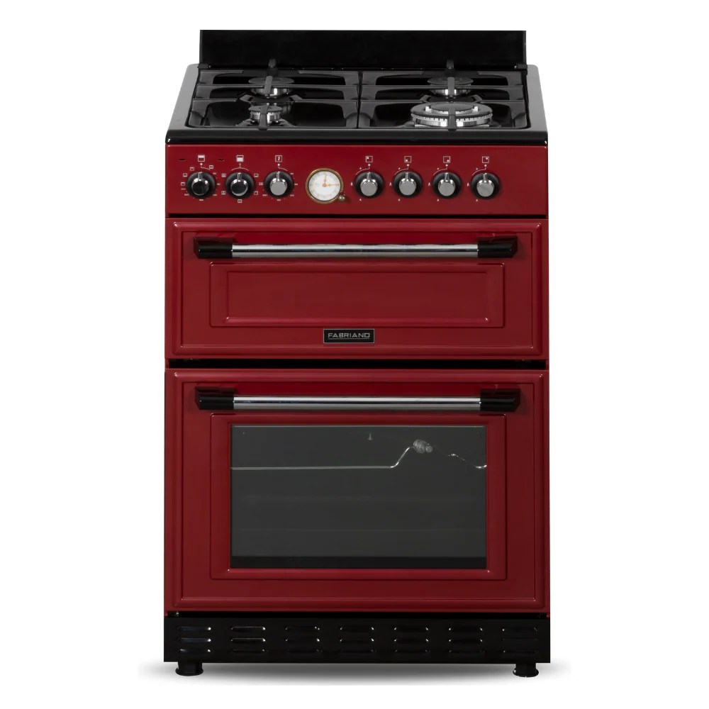 Fabriano F6D40E5RDS 60cm, 4 Gas Burners + Electric Oven Double Cavity