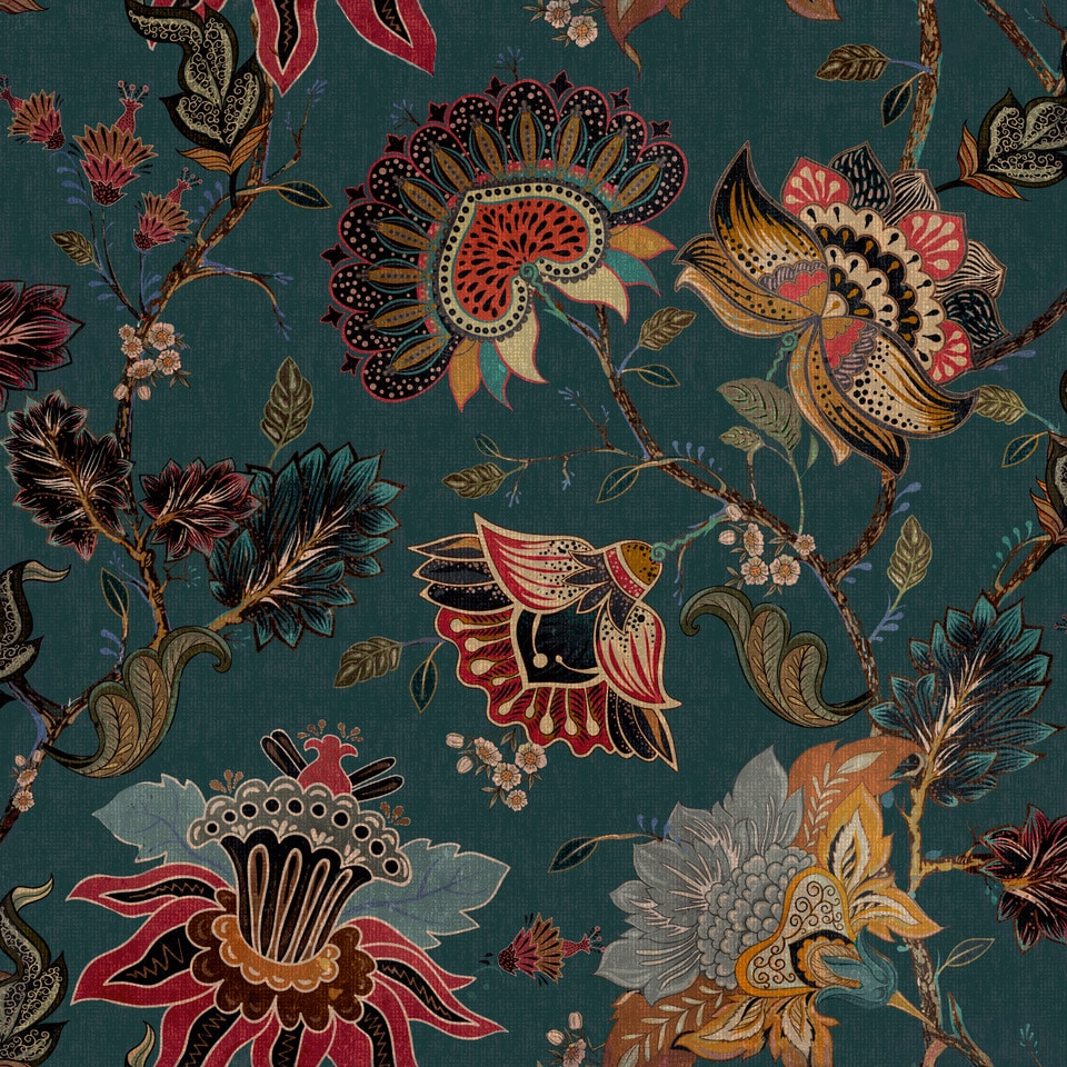 Paloma Home Vintage Botanical Blossom Wallpaper Fabric