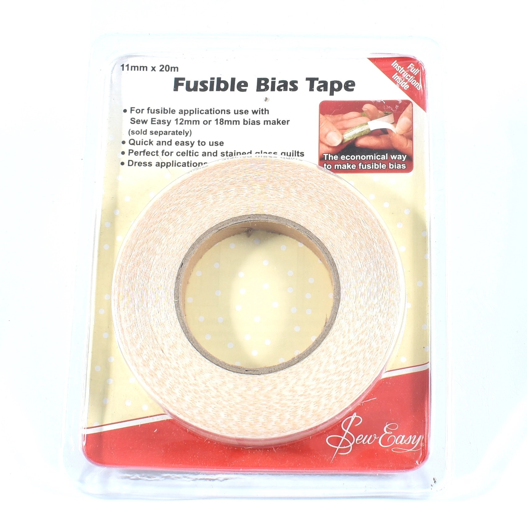 Sew Easy Fusible Bias Tape 11mm x 20m Fabric8