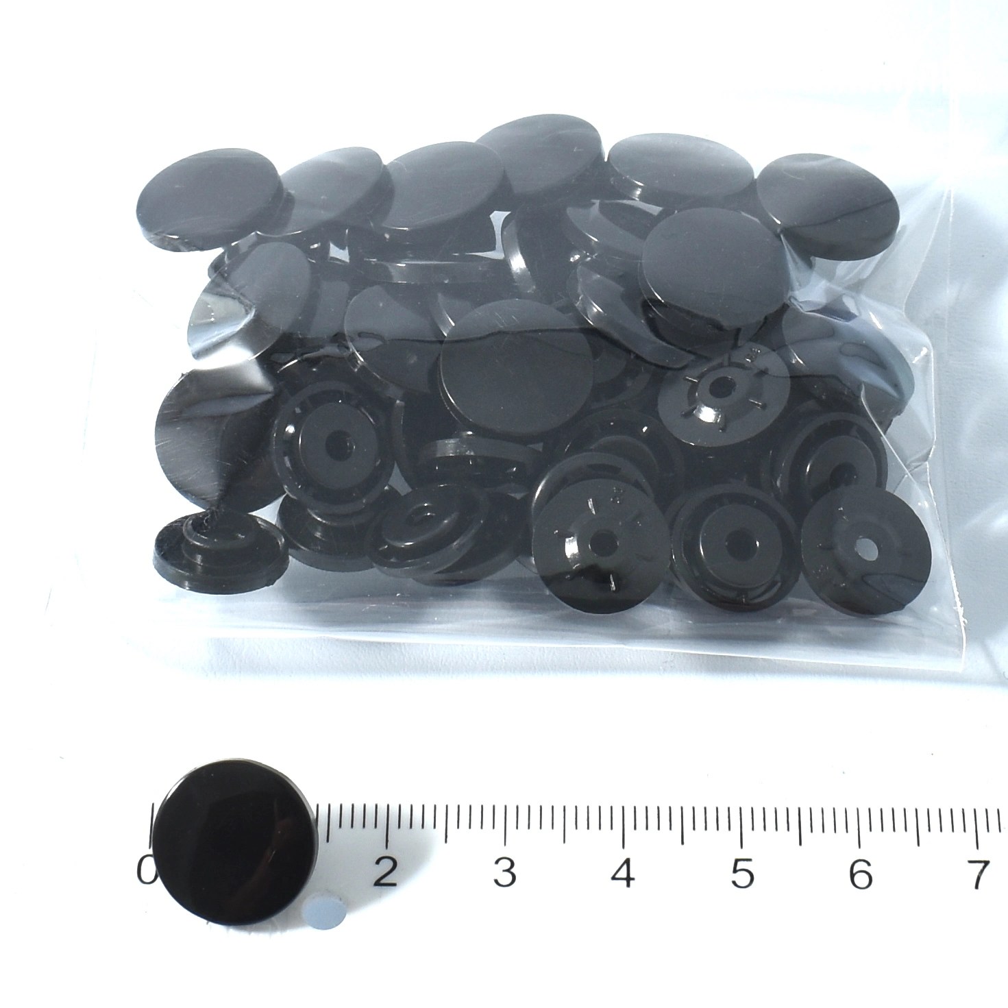 Plastic Kam Snap Button 15mm 15 Sets Black Fabric8