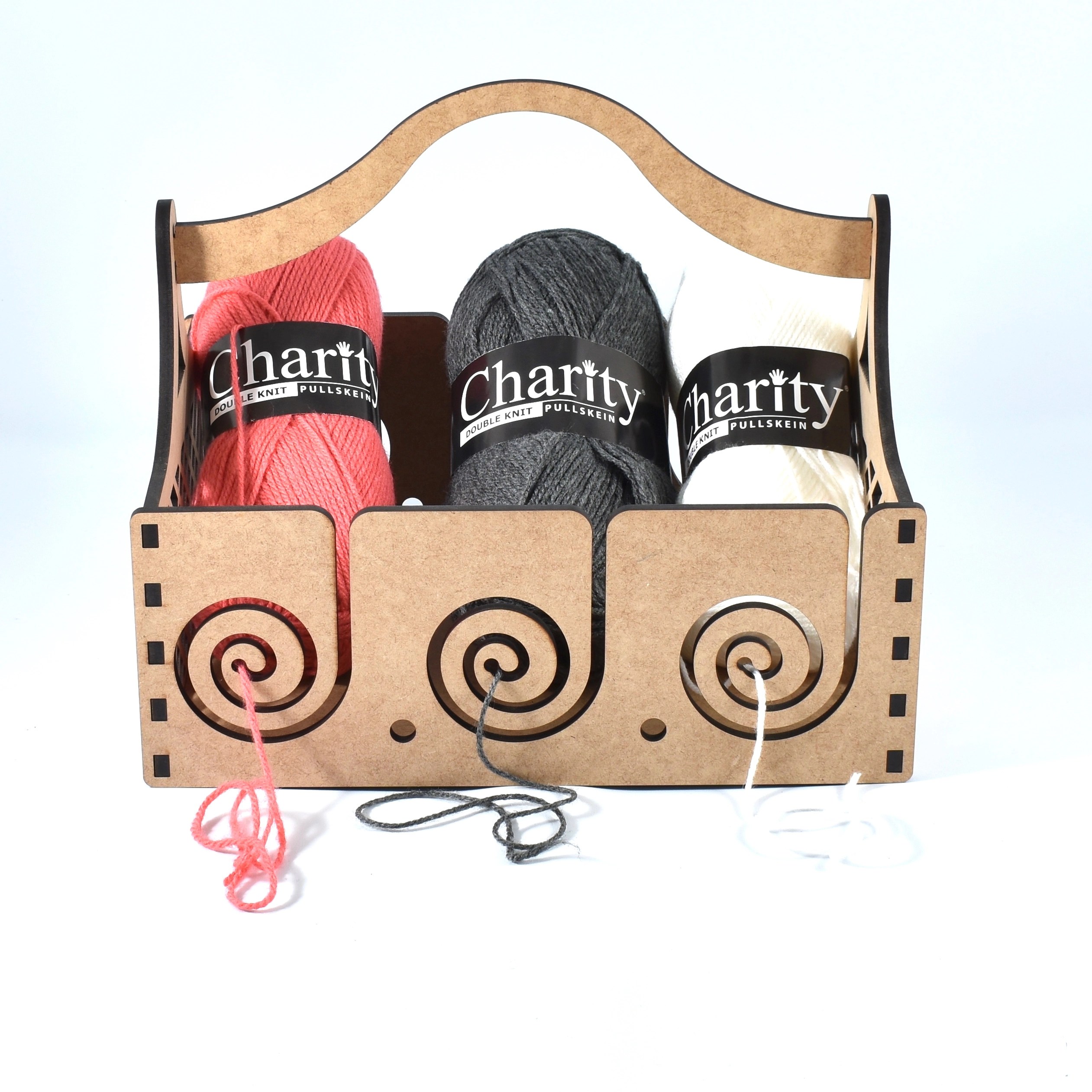 Wooden Yarn Dispenser Large/ 3 to 4 100g balls (3mm MDF) Natural Fabric8