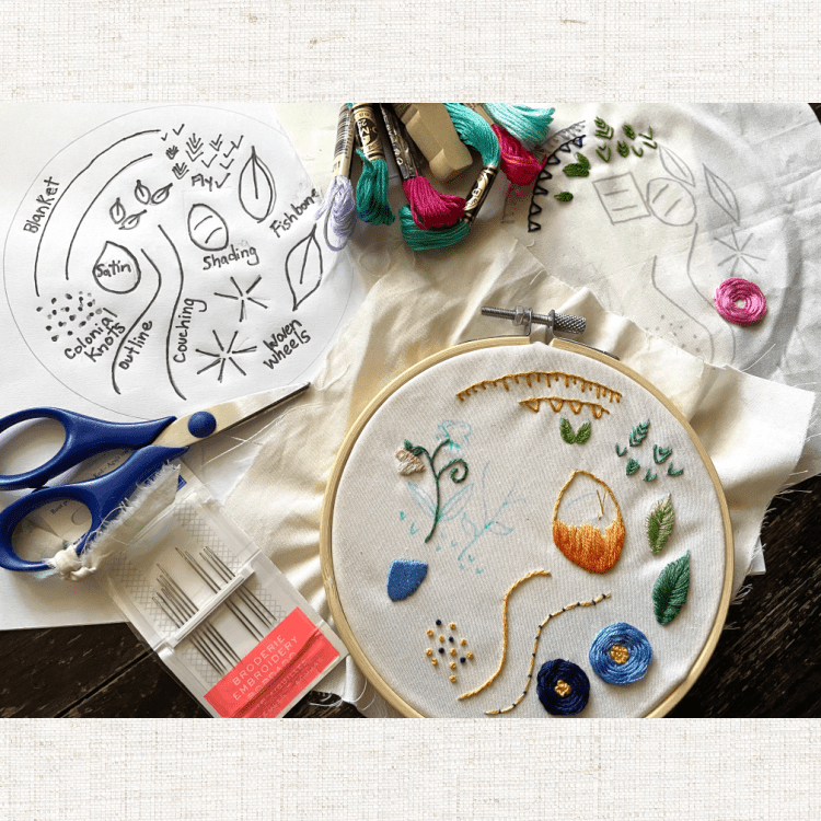 Intermediate Hand Embroidery Class Fabricate Studios
