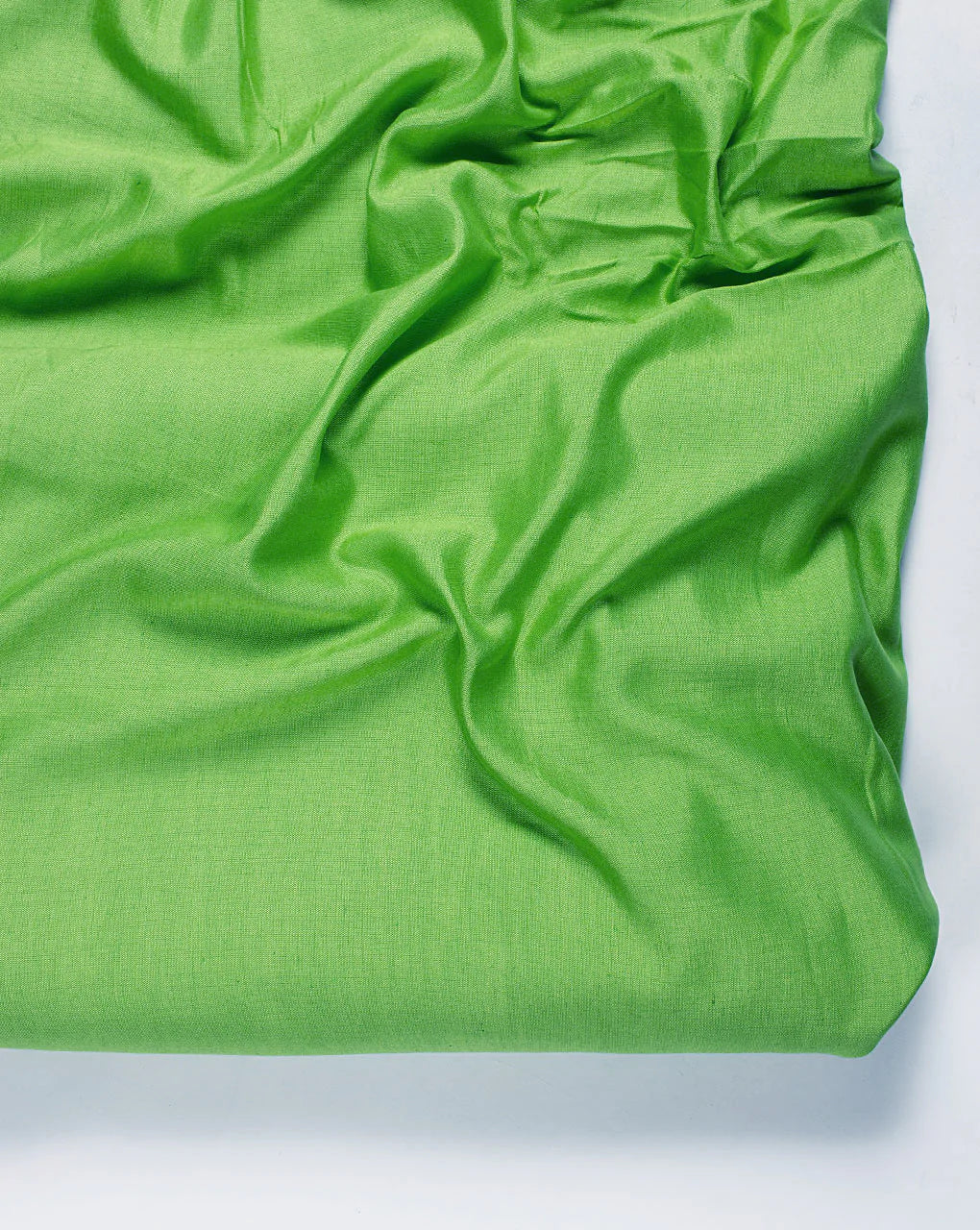 ( Pre Cut 70 CM ) Green Plain Flex Rayon Fabric
