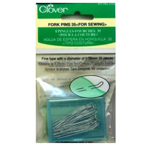 Clover Fork Pins 35 cv240 by Clover Quilting Sewing Pins Fabric Patch