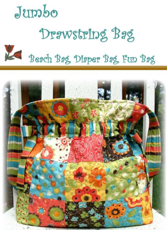 Jumbo Drawstring Bag Quilting & Patchwork Bag Patterns Fabric Patch
