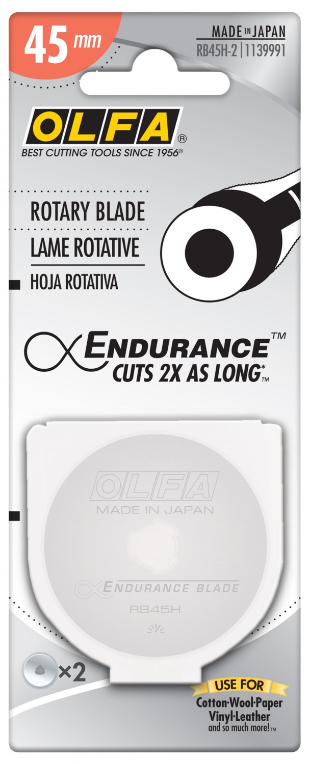 Olfa Endurance Blade RB45H (2 pk) for 45mm Rotary Cutter Patchwork