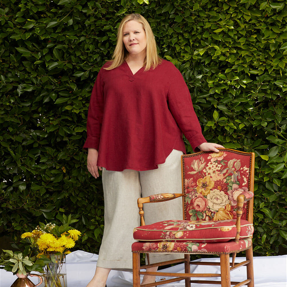 Cameron — Linen Pullover Dress, Blouses and Top