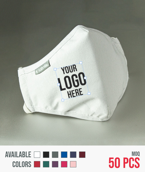 Premium Cotton Face Mask Branded (White) At Best Price Fabrilife