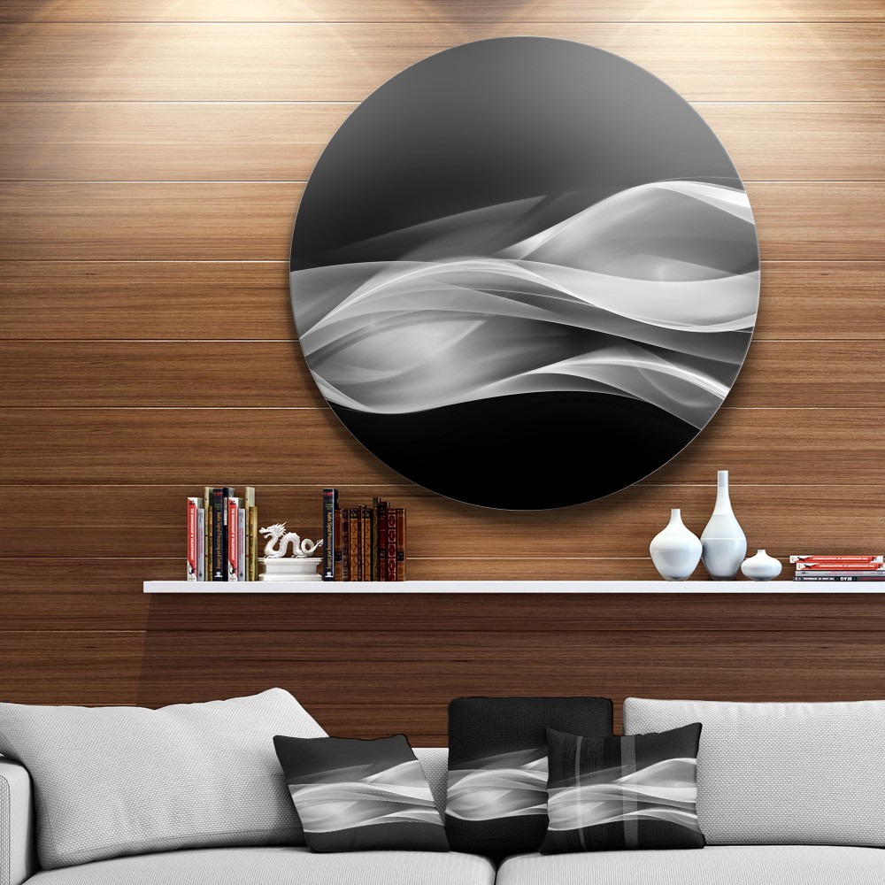 Glittering Silver Pattern Disc Abstract Circle Metal Wall Art Round