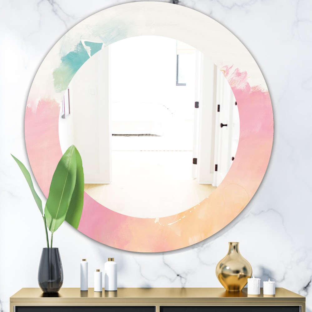 Pink Dream Modern Round Mirror