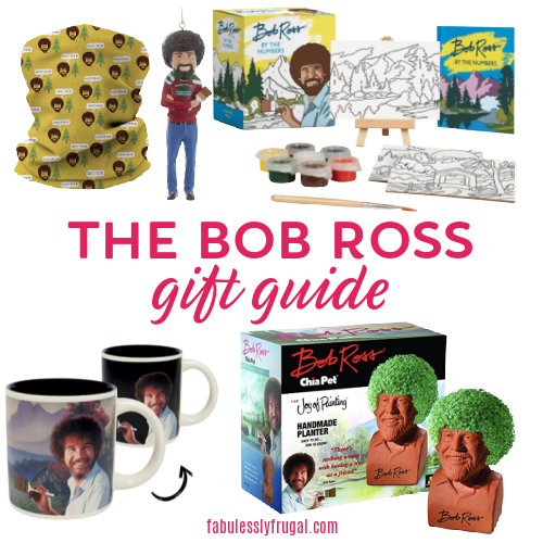Give the Joy of Painting! Bob Ross Bobble Head, Mini Painting Set, and