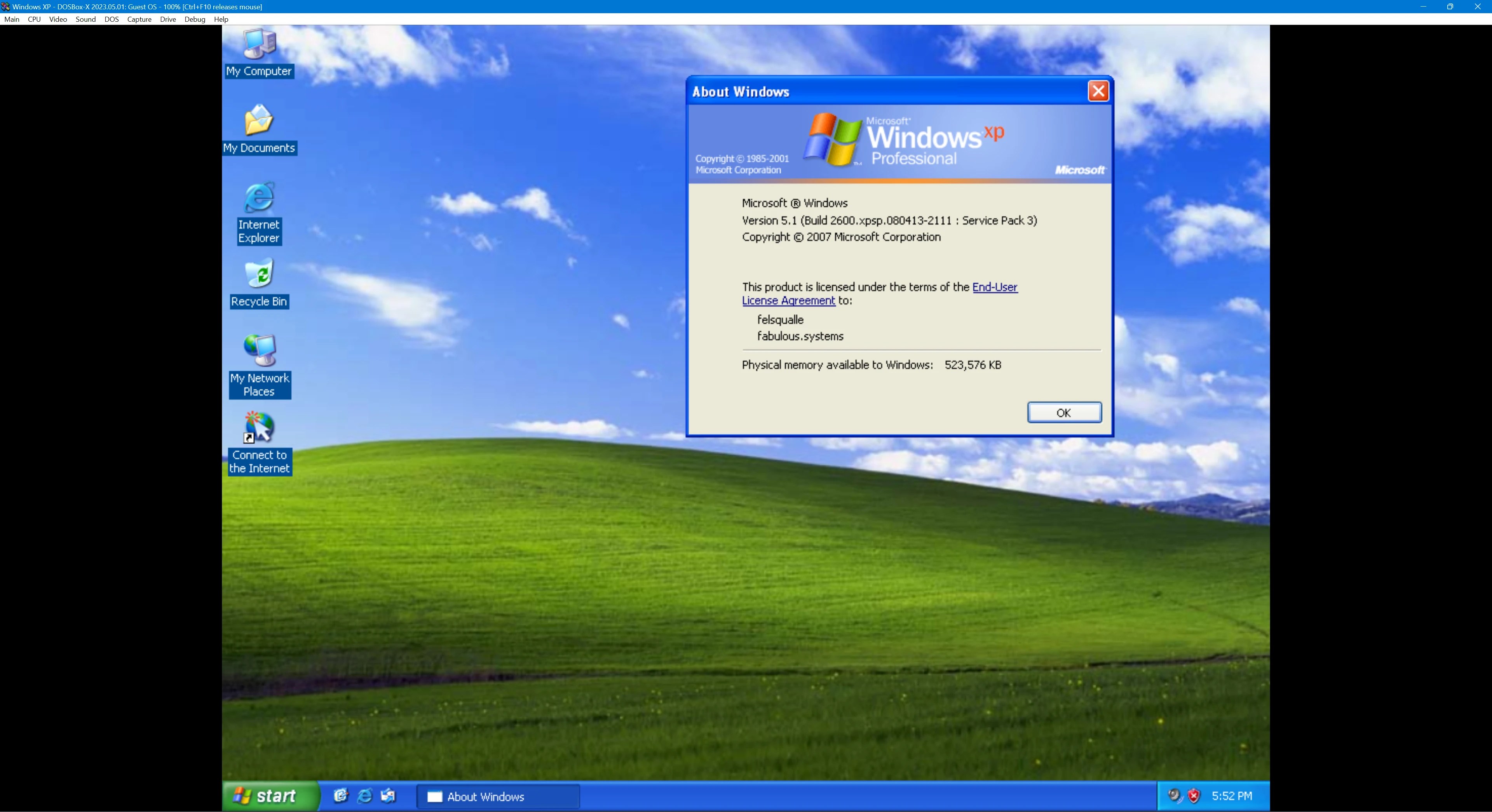 Smashing the limits Installing Windows XP in DOSBoxX