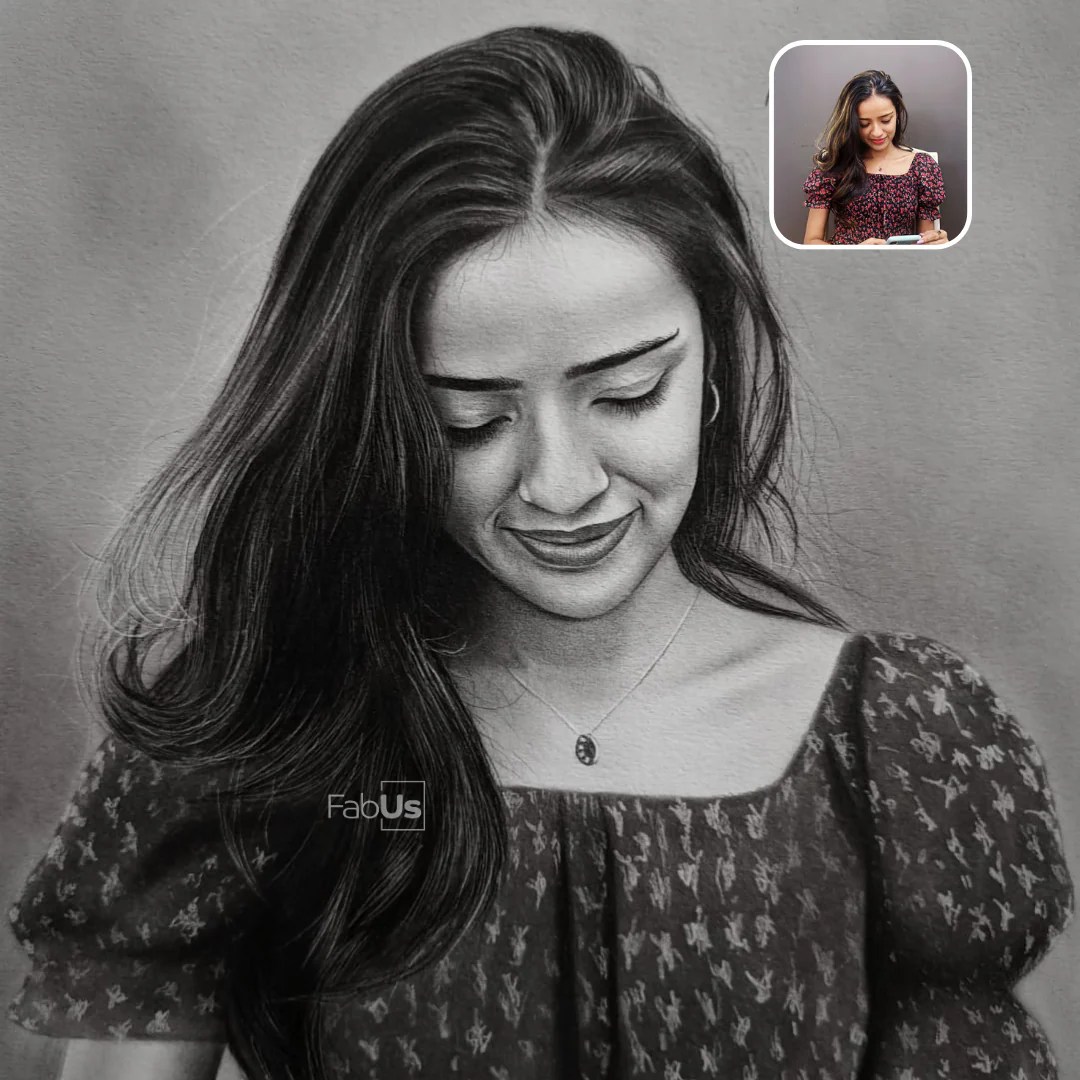 Handmade Portraits Painting Handmade Sketch Fabus Frames