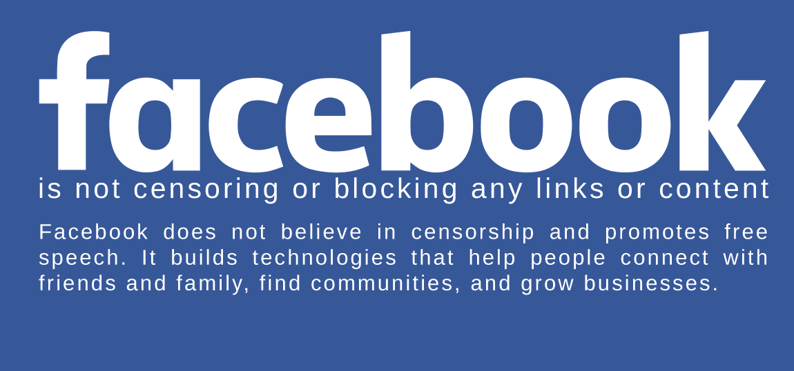 Facebook is not censoring or blocking any links or content Discussion