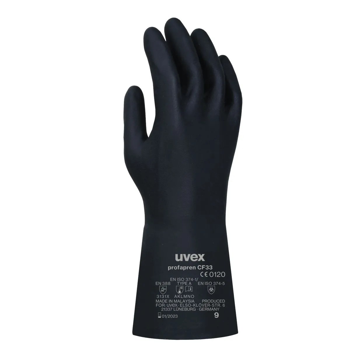 uvex profapren cf33 neoprene chemical safety gloves black