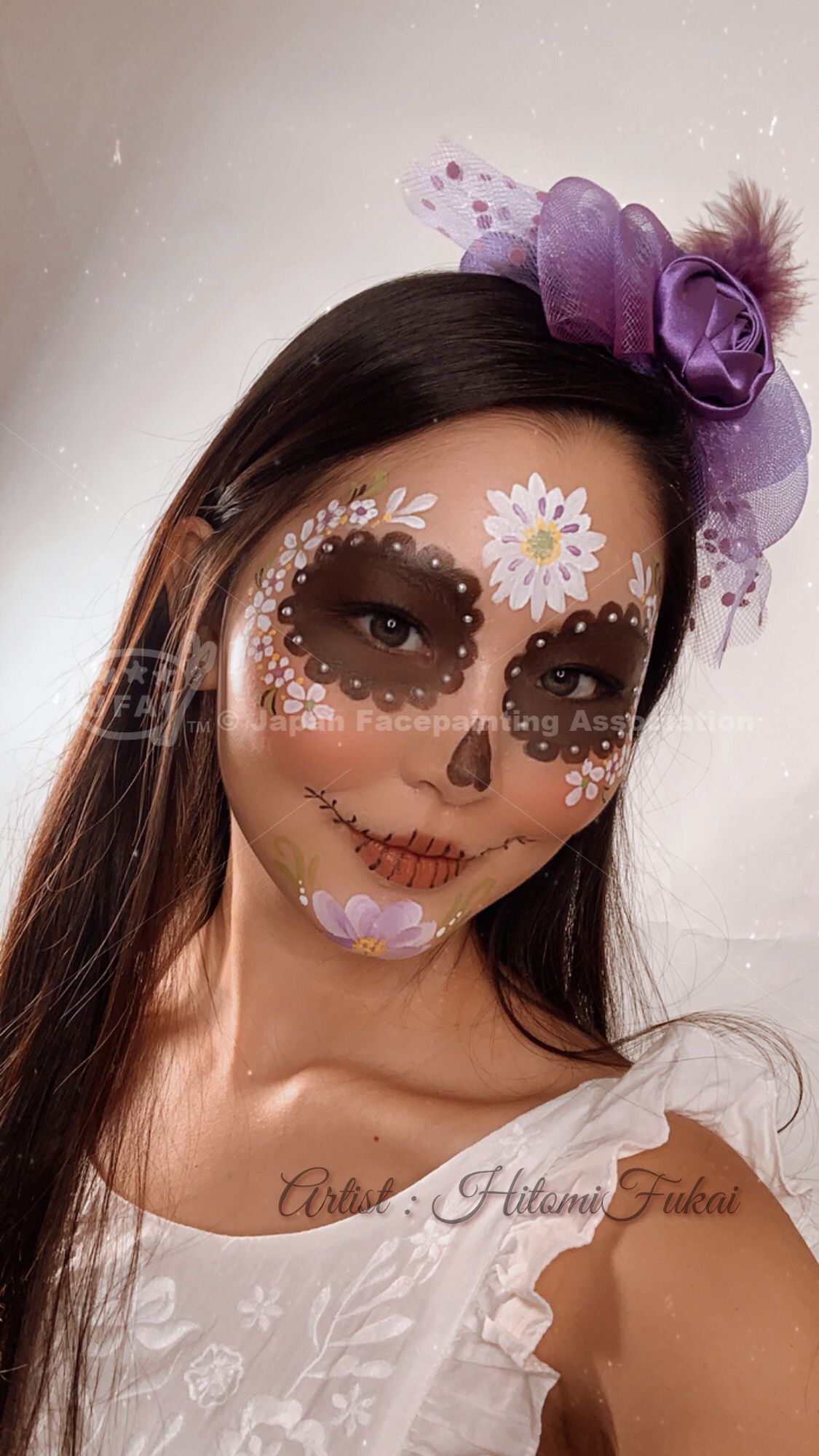 【フェイスペイント×デザイン】『ナチュラル・シュガースカル』 2021年9月号 NPO法人 日本フェイスペイント協会(R)