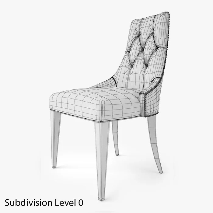 Baker Furniture Ritz Dining Chair 3D Model FaceQuad
