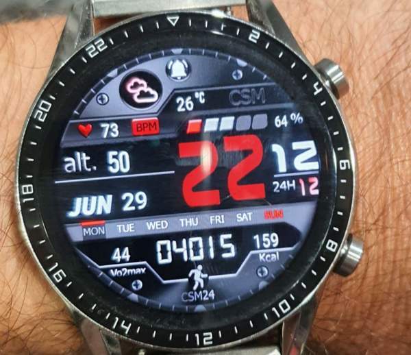 Red arrow digital watch face Faces4Watch