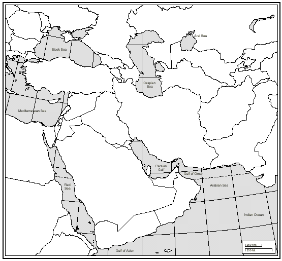 Middle East: Free maps, free blank maps, free outline.