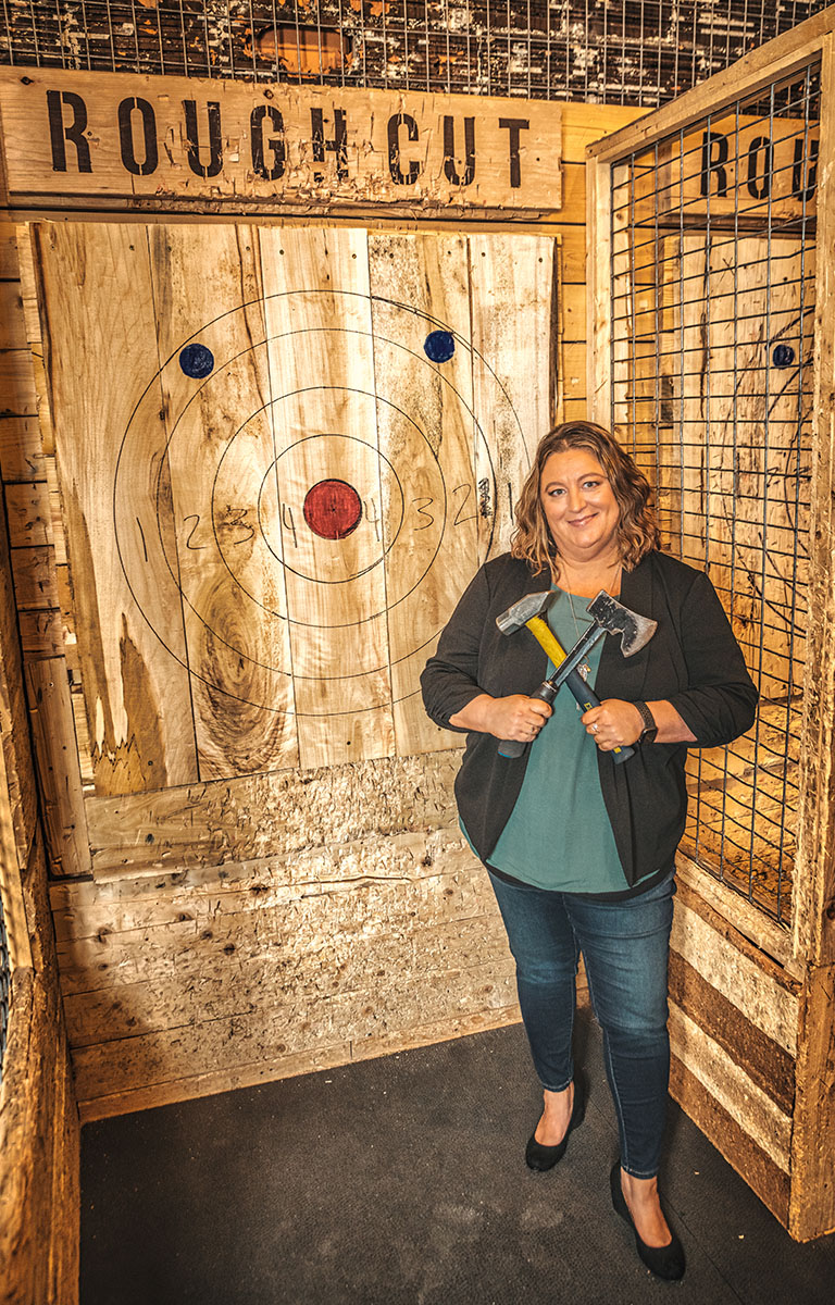 Axe Throwing Alysia Simunek, Rough Cut Social Faces of Sioux Falls
