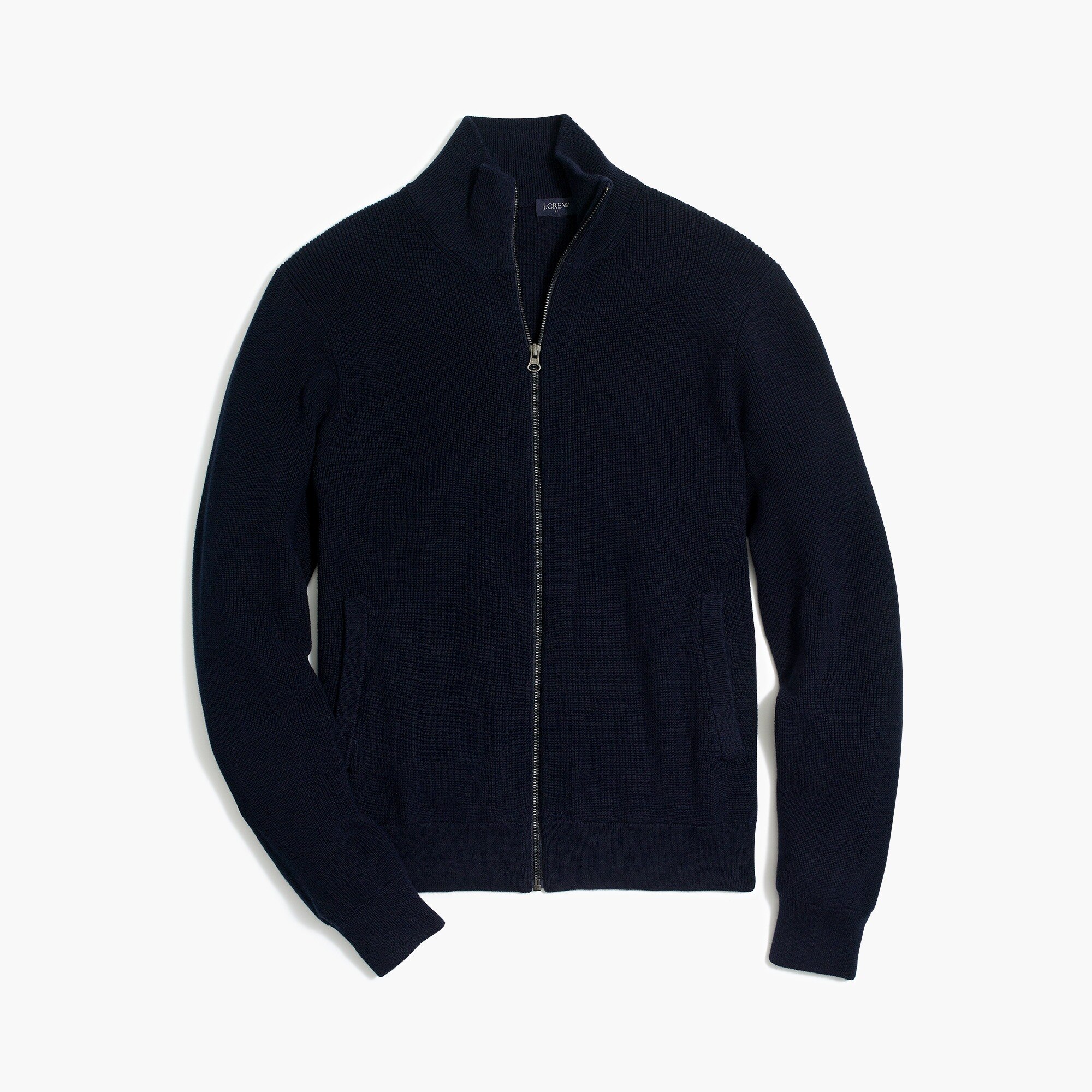 J.Crew Factory Cotton ribbed fullzip sweater