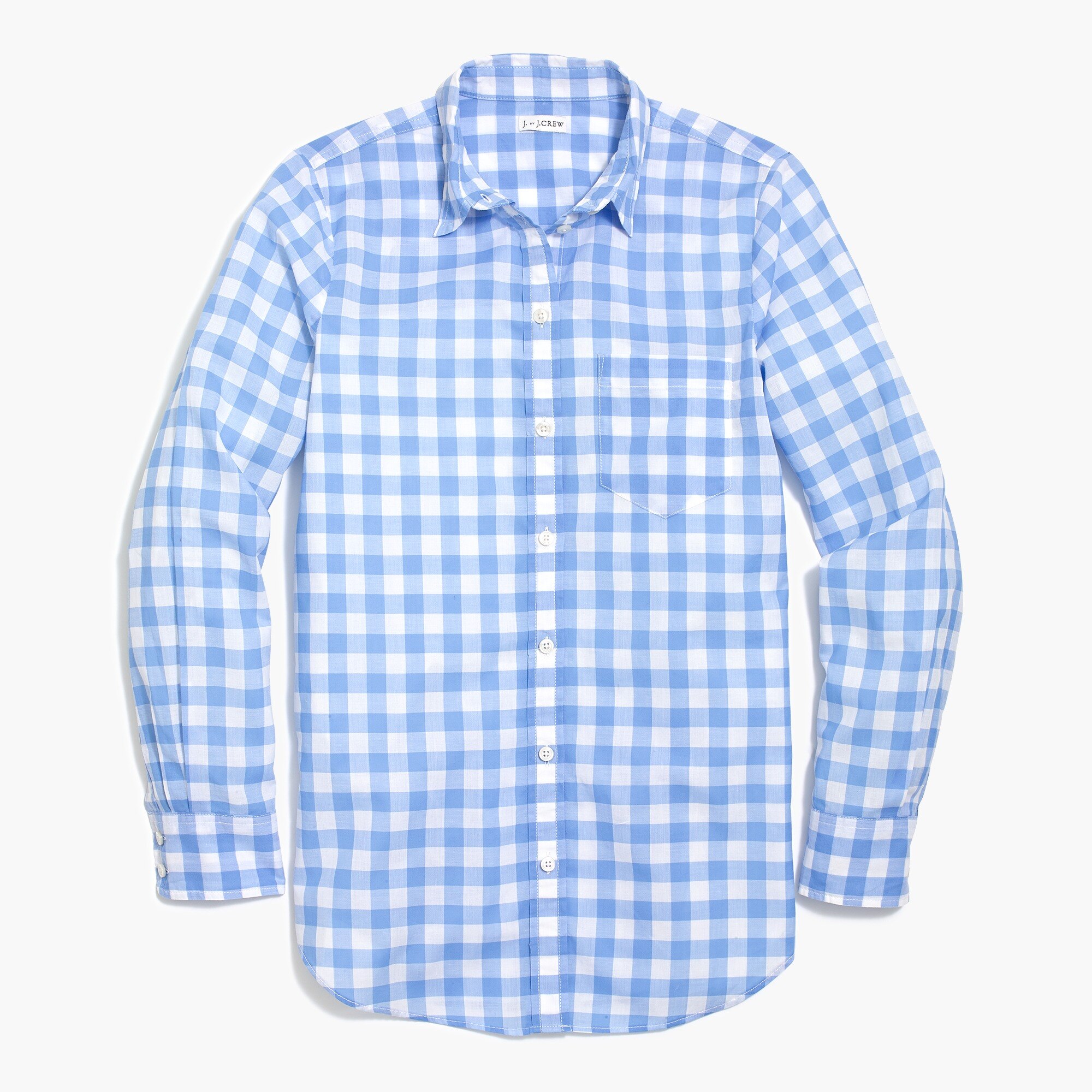 J.Crew Factory Gingham classic buttondown shirt in boy fit