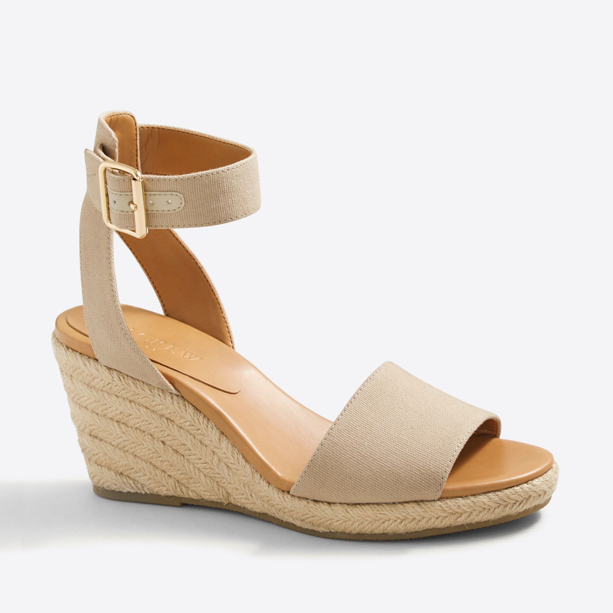 Strappy canvas espadrille wedges FactoryWomen Wedges Factory
