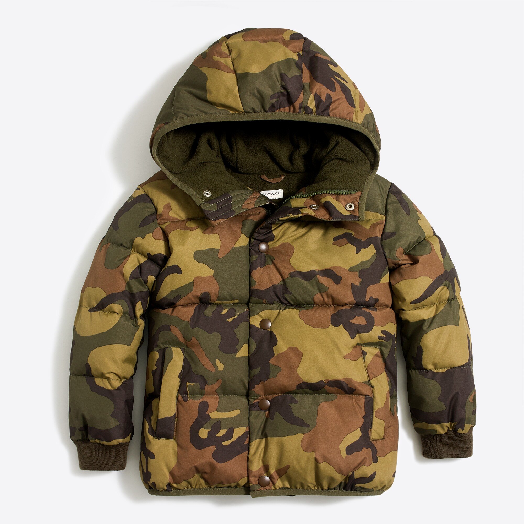 J.Crew Factory Boys' camo printed puffer jacket
