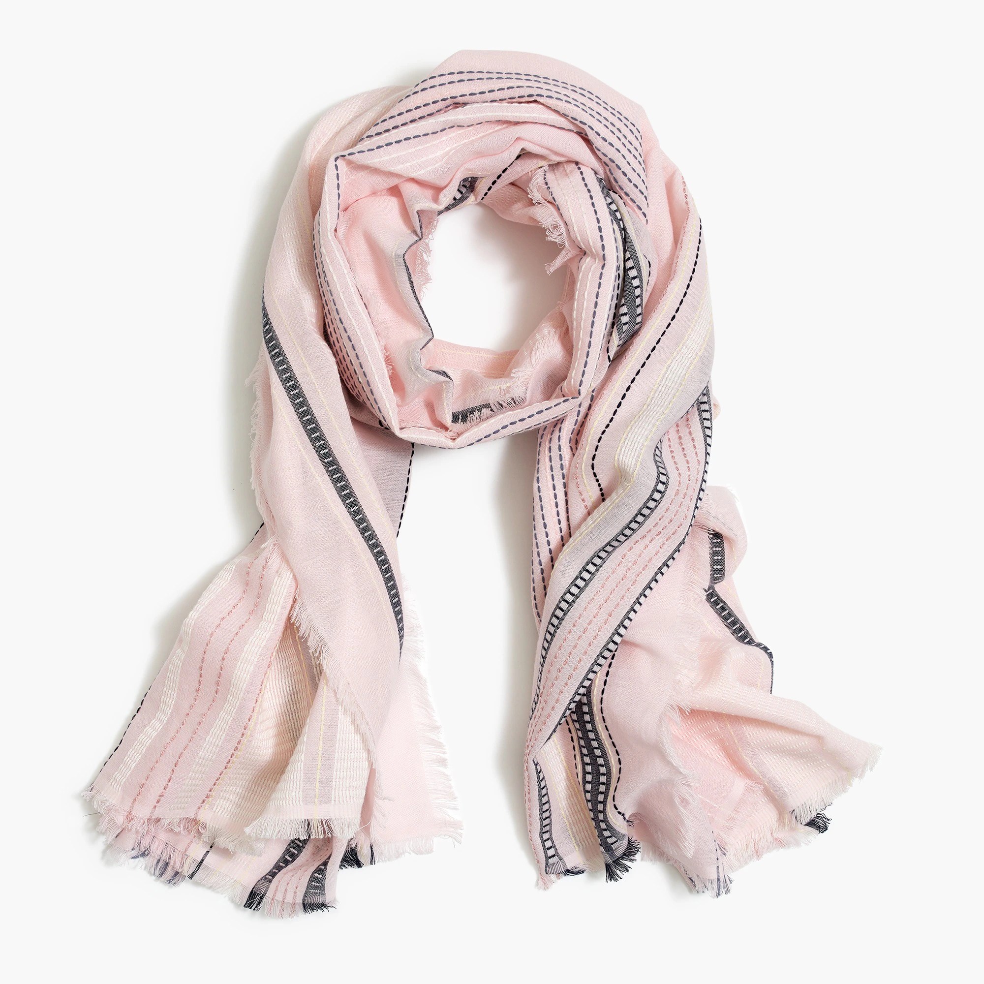 J.Crew Factory Embroidered striped scarf