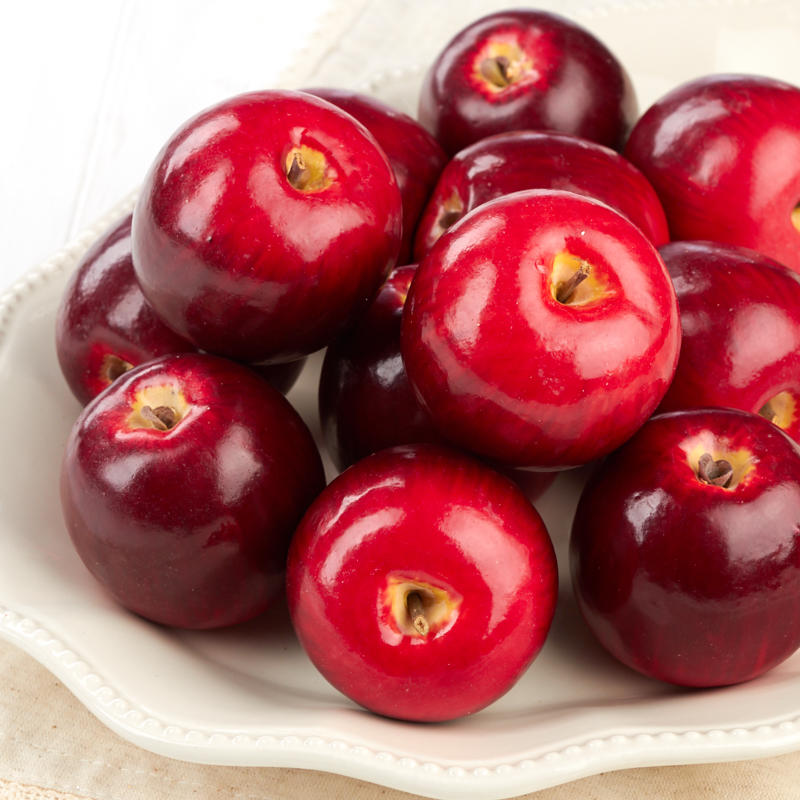 Small Burgundy Artificial Apples Bowl Fillers Home Decor Factory