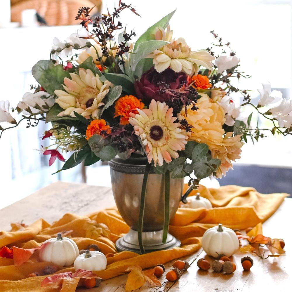 Faux Orange Marigold Bush Picks + Sprays Florals Craft Supplies