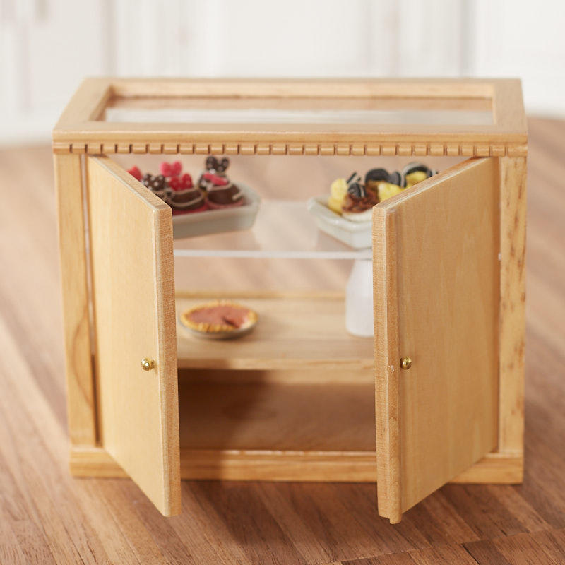 Dollhouse Miniature Oak Rectangular Display Case Kitchen Miniatures