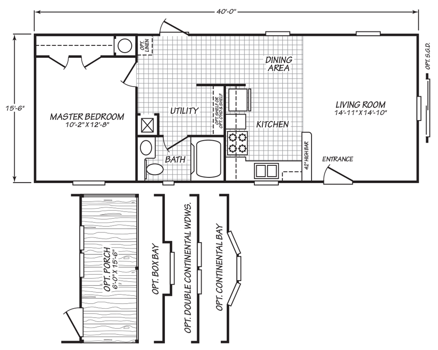 Dalhart singlewide 620 sqft Mobile Home Factory Expo Home Centers