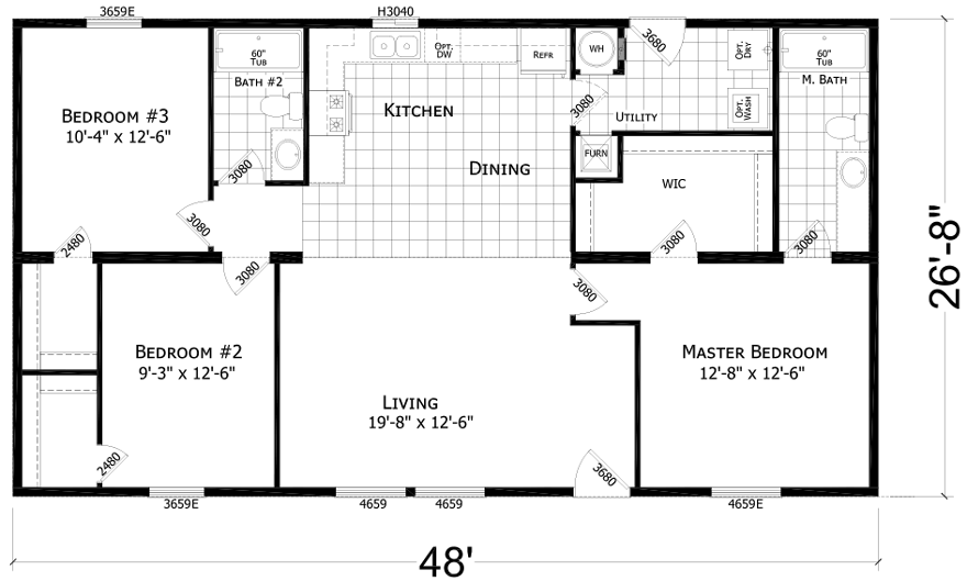 24 X 48 Mobile Home Floor Plans